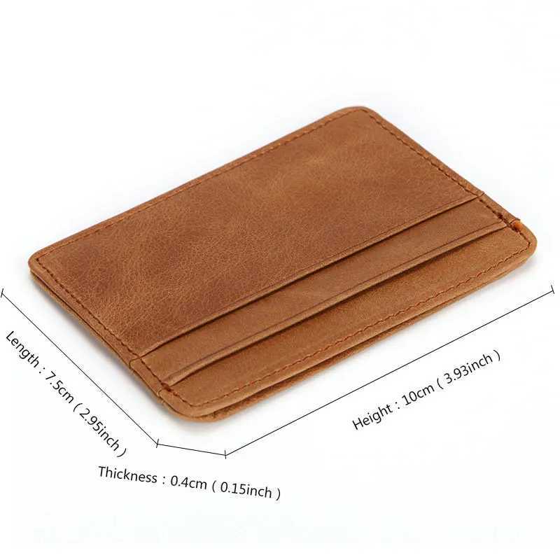 GENODERN Women Men Genuine Leather Card Holder Cowhide Slim Card Wallet Small Thin Card Package Z250621