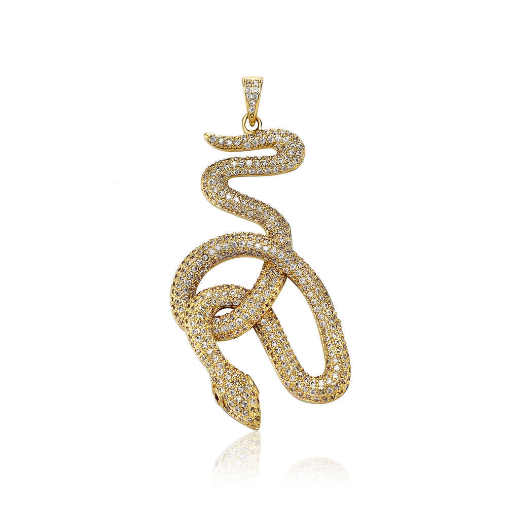 Unique Zircon Inlaid Snake Pendant Fashion Trend Gold Necklace Clavicle Chain