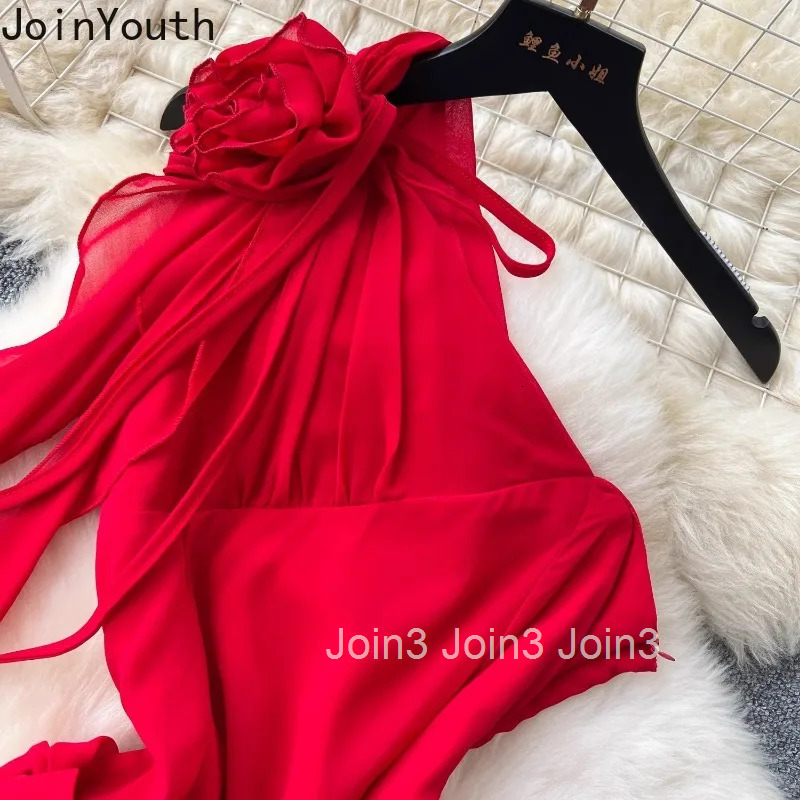 2025 Vestidos De Mujer Maxi Dresses for Women 3D Floral Slim Waist Folds Robe Femme Off Shoulder A-line Irregular Summer Dress