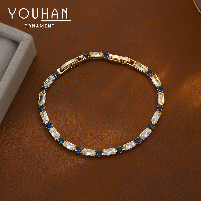 Gold Plated Micro Paved Elegant for Women 2024 New Zircon Claw Chain Bracelet Jewelry