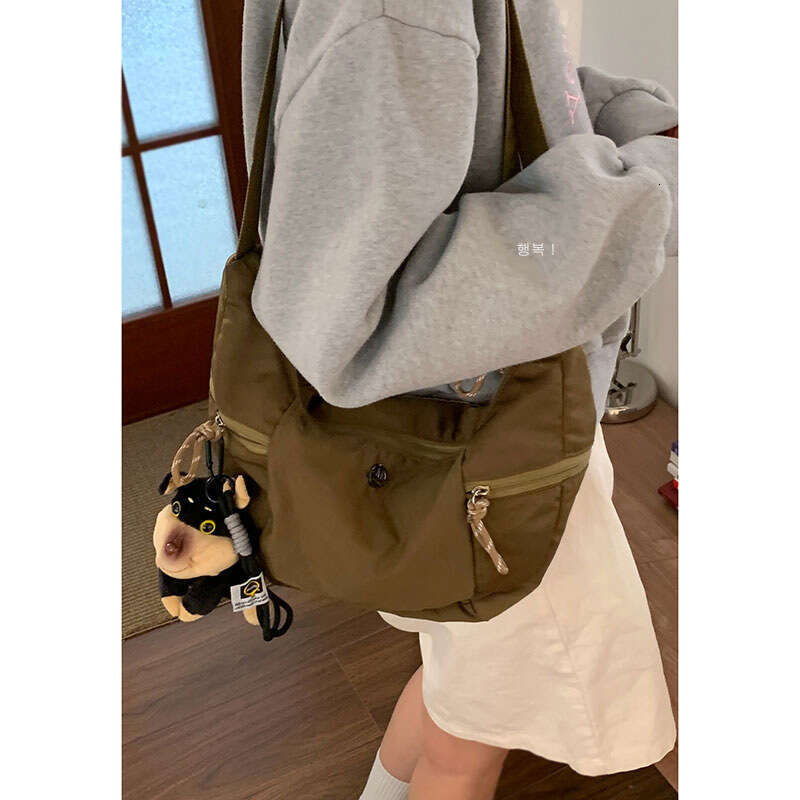 designer bag Korean Style Casual Canvas Artistic Niche Underarm 2025 New Simple Large Capacity Shoulder Crossbody Dumpling Bag