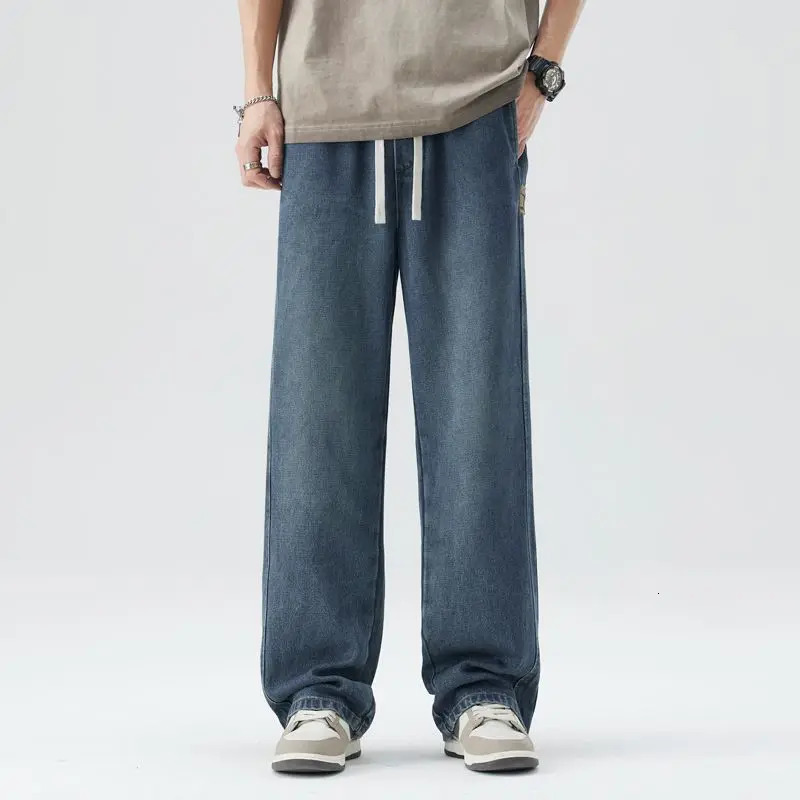 Mens Jeans Summer Style American Loose Straight Leg Pants Mens Casual Pants Mens Baggy Jeans Streetwear Jeans Denim 250617