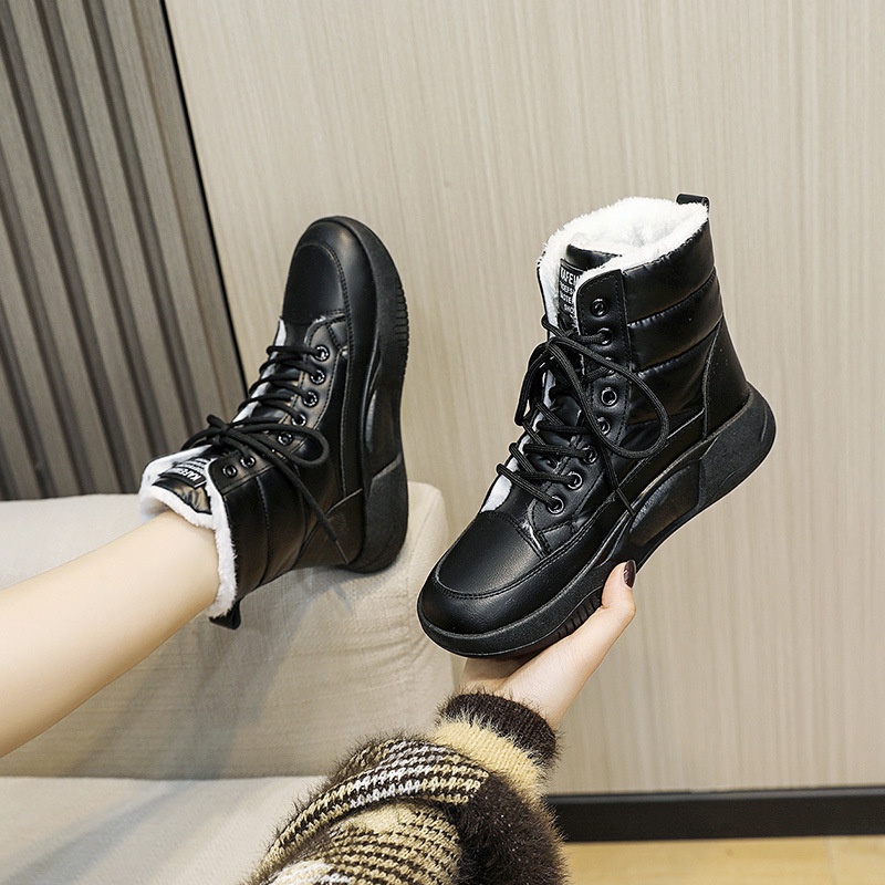 2025 Free Shipping Designer Snow Boots Women's Winter with Velvet Bread Shoes New Anti slip Thick soled Snow Cotton Short Boots Warm Cotton Shoes