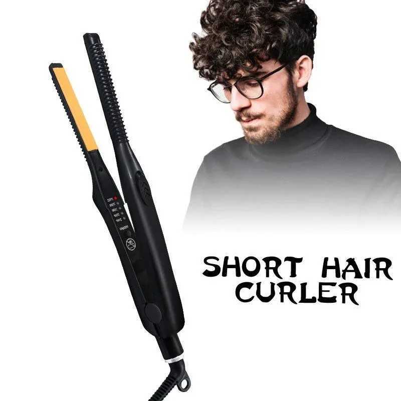 2 In 1 Hair Straightener Hair Curler Professional Ceramic Flat Iron For Short Hair Women And Men Beard StraightenerXJ250621