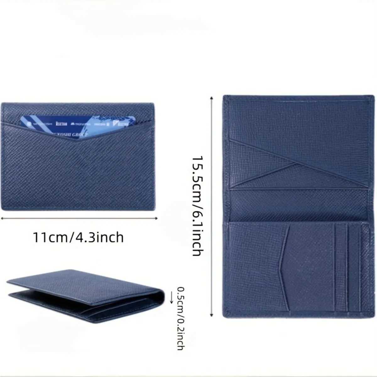 Casual Thin Cowhide Genuine Leather Mens Card Holder Minimalist RFID Blocking Bifold Small Wallet Z250621
