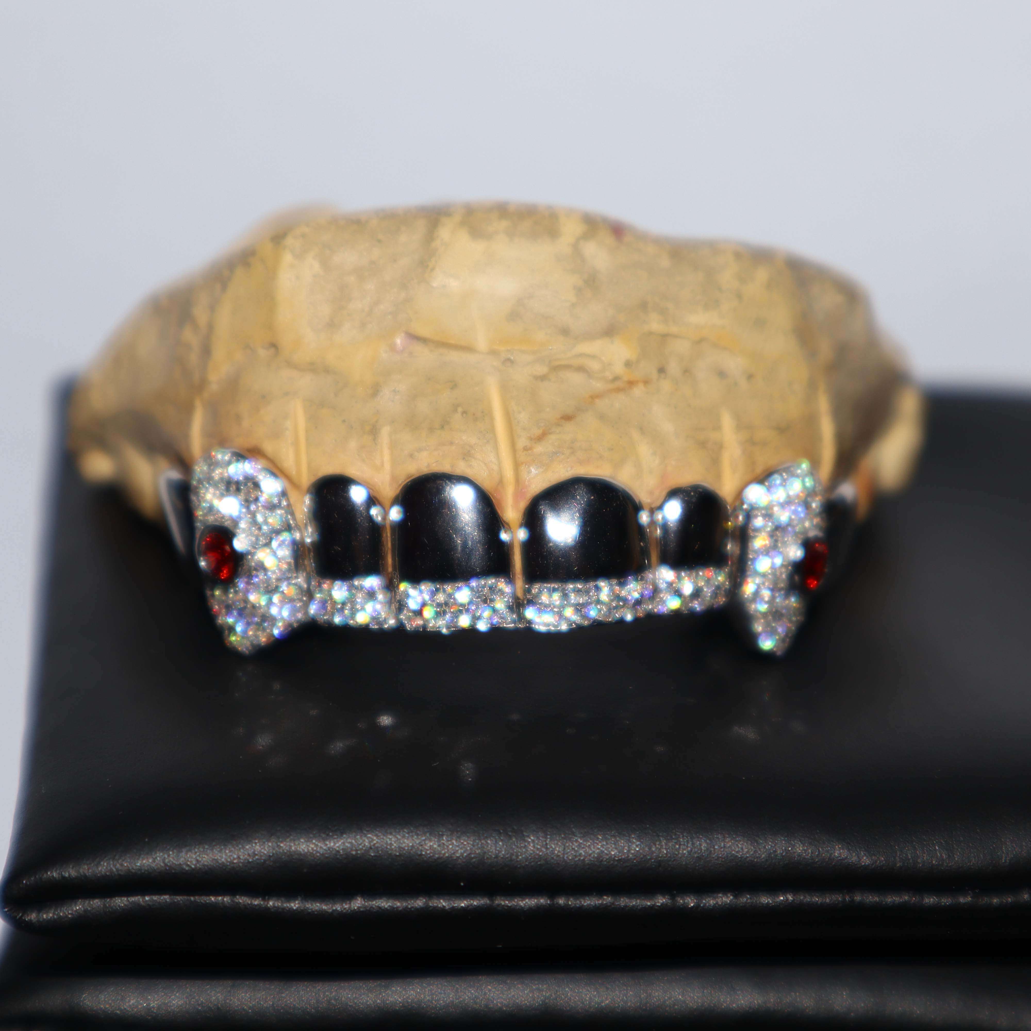 Vvs Moissanite Iced Out Silver Grillz Custom Made Gold Teeth Grillz Hip Hop Round Brilliant Cut Diamond Grillz With Mold Kit