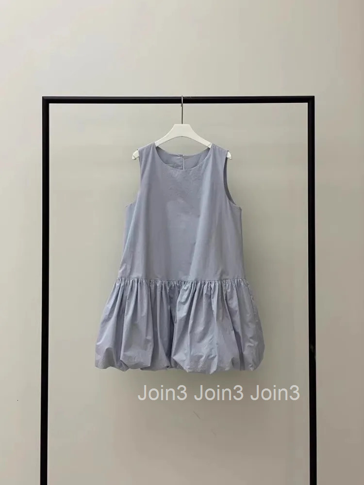 2025 Vestidos De Mujer Summer Woman Dress Sleeveless O-neck A-line Folds Robe Femme Fashion Loose Sweet White Korean Dresses