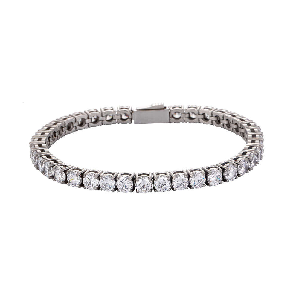 TikTok Live Full Dia Flash Zircon 4-5MM Stainless Steel Tennis Bracelet Unisex Celebrity Style Jewelry