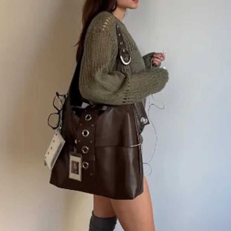 Free shipping designer bag Ins Internet Celebrity Retro High-end Fashion Oil Wax Leather Underarm Bag Crossbody Bag for Women Korean Niche 2025 Summer