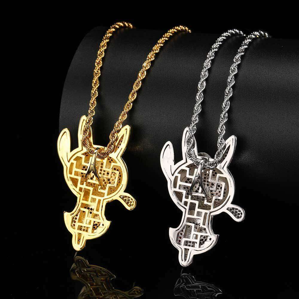 Hip Hop Cartoon Anime Powerpuff Girls Blossom Trendy Brand Copper Inlaid Zircon Men's Pendant Necklace 7821