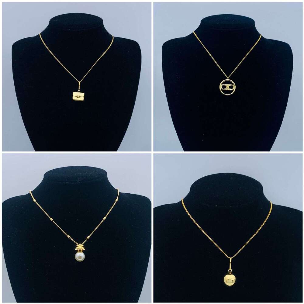cel New Arc de Triomphe Dia Necklace, Cel Letter Versatile Choker, Brass Jewelry for Women 8a30