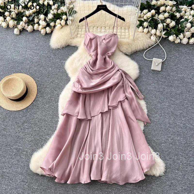 Party Woman Dress Square Collar Strapless Sling Robe Femme Ruffles Folds Backless Bandage Summer Dresses 2025 Vestidos De Mujer