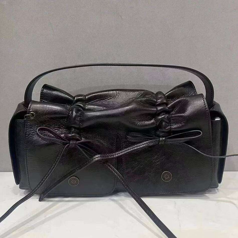 Black Calfskin Shoulder High Quality Bowknot 2025 New Hot Sale Travel Bags For Women