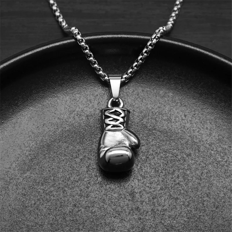 Boxing Gloves Boxer Men Necklaces Pendants Chain Punk Trendy for friend Stainless Steel Jewelry Creativity Gift Wholesale 250617