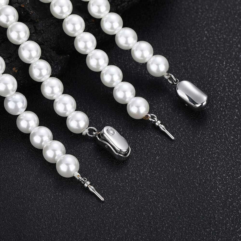 Hip Hop Bracelet 8mm Pearl Necklace for Women Light Niche Design Choker High-end Clavicle Chain ef79