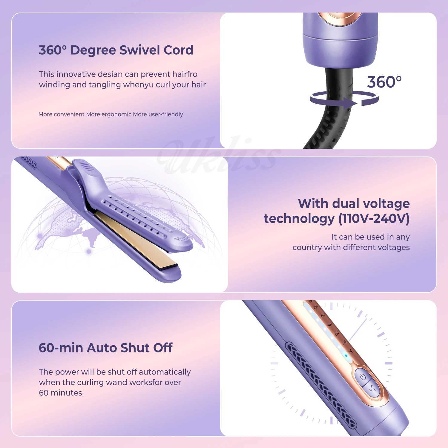 Airflow Styler 2 in 1 Hair Straightener and Curler Cool Air Ceramic Flat Iron Hair Straightening Curling Iron Styling ToolsXJ250621