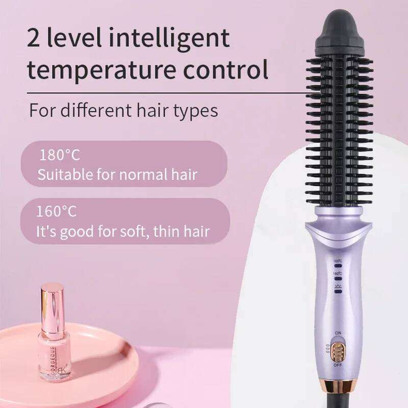 Hot Air Comb Mini Electric Brush Volumizer 2 In 1 Salon Hair Straightener Curler Portable Curling Styler