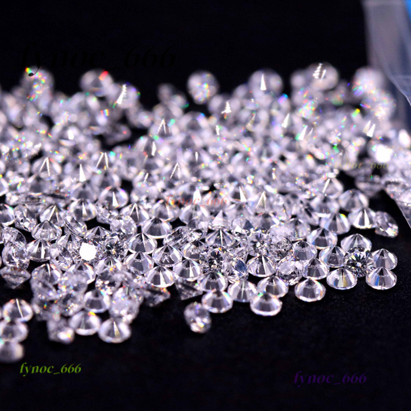 0.7-3mmd color small circular Mosonite bare stone foot reflexed vs white small crushed diamond loose mix