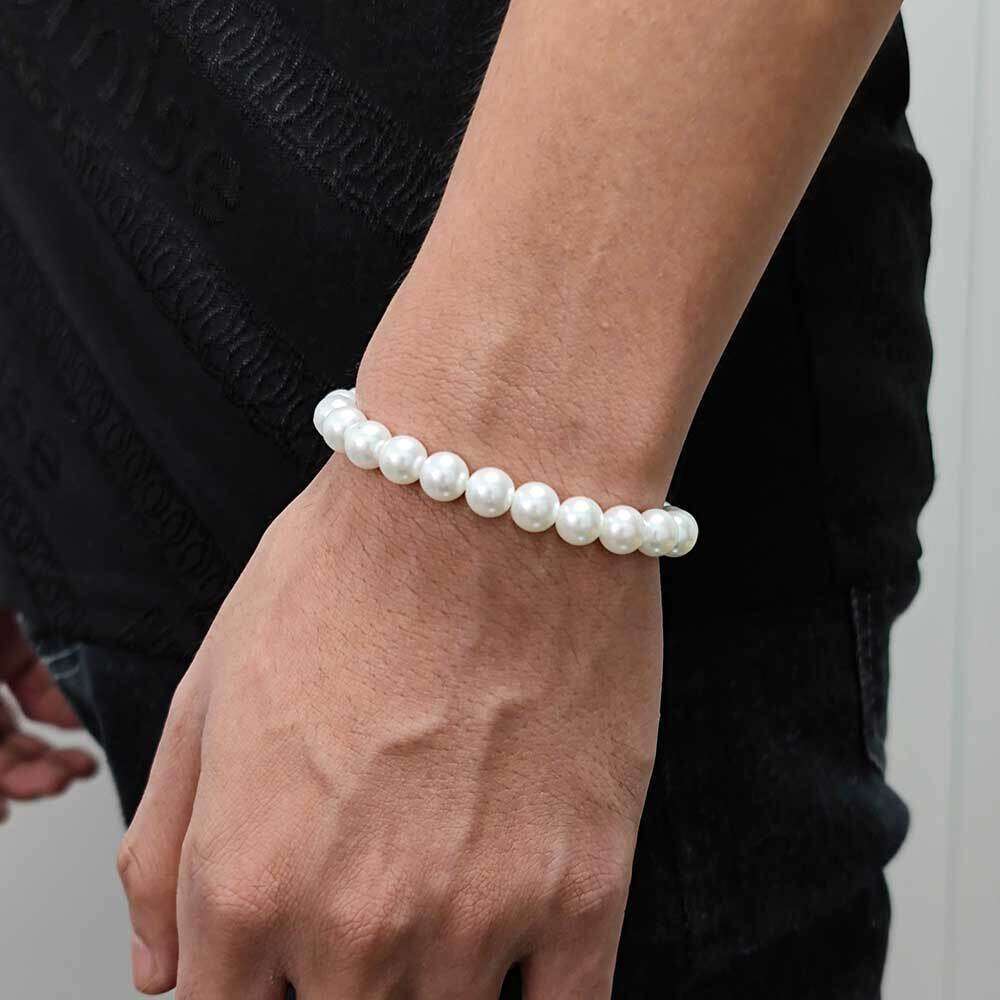 Hip Hop New 8mm Pearl Jewelry Light Niche Design Personality Women's Bracelet Accessories e96c