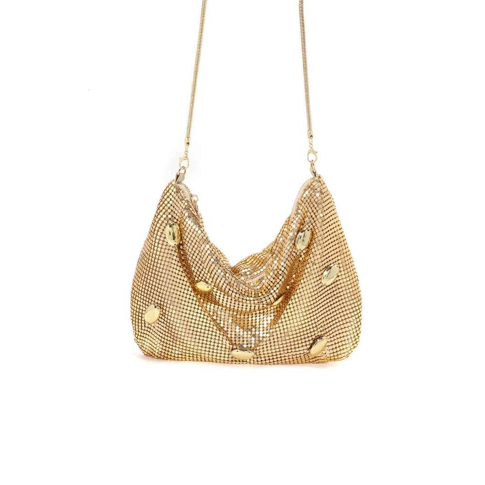 Designer bags Gold Handle Aluminum Alloy Elegant Evening Dress Bag Cross-Body Style Chain Shoulder Handbag For Banquets Woman Purse