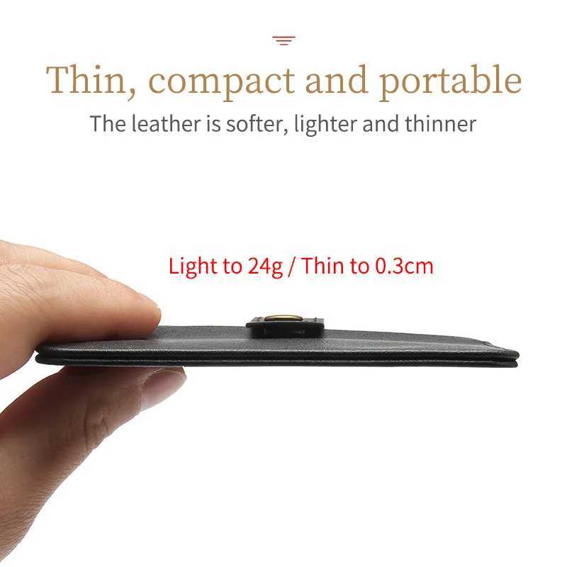Anti RFID Mini Holder With Drivers License Slot Men Thin ID Bag Women Small Wallet Key Circle Ring Z250621