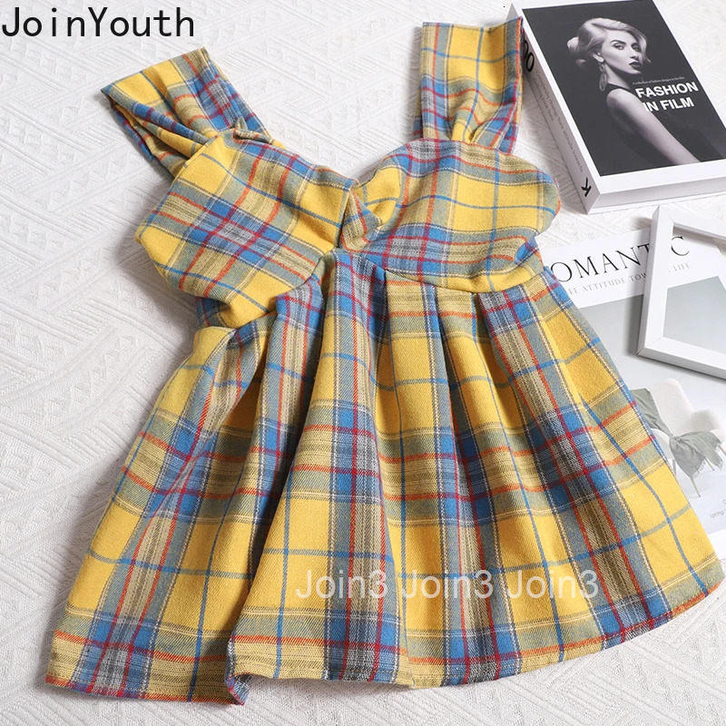 Women's Clothing Floral Vest Tunic Sleeveless Summer Tanks Cute Crop Tops Fashion Korean Sweet Camis Casual Plaid Vintage Top