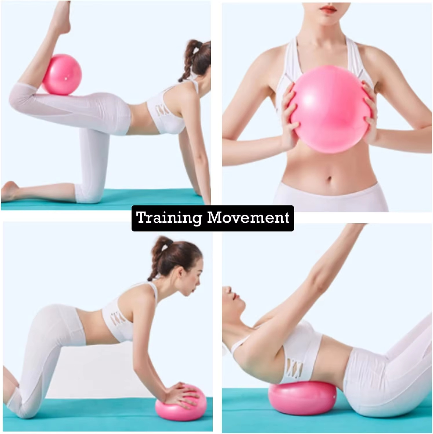 25cm Yoga Fitness Equipment Mini Ball Pilates Yoga Ball Mai Pipe Ball Gymnastics Balance Fitness Hip Ball Pilates Ball Explosion proof Yoga Core Ball 