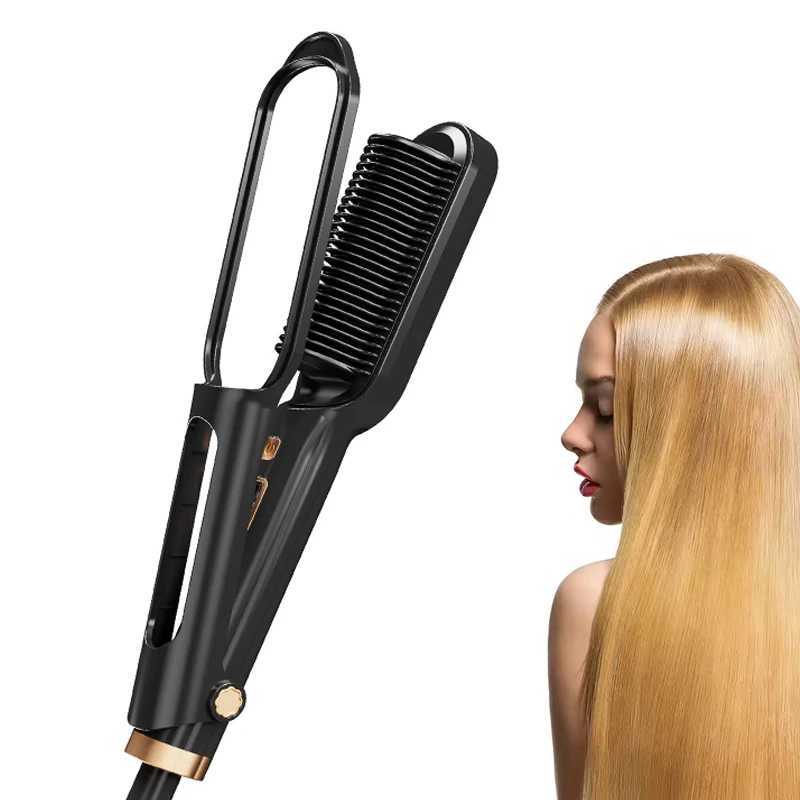 Electric Combs Flat Iron Hot Air Hair Comb Straightener Electric Hairbrush Hair Straightening CombXJ250621