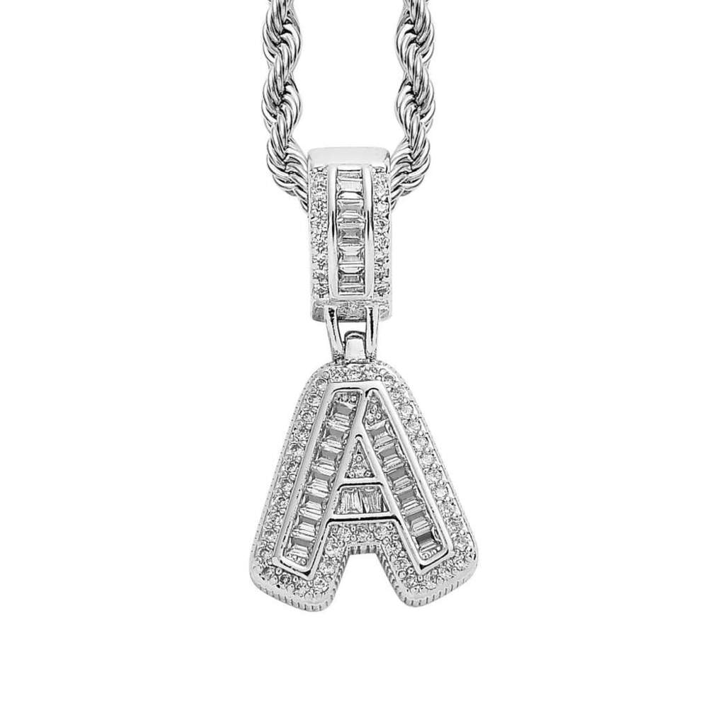 Rock Sugar Cubic Zirconia English Pendant Fashion Hip Hop Unisex Letter Trendy Personality Necklace 31fd