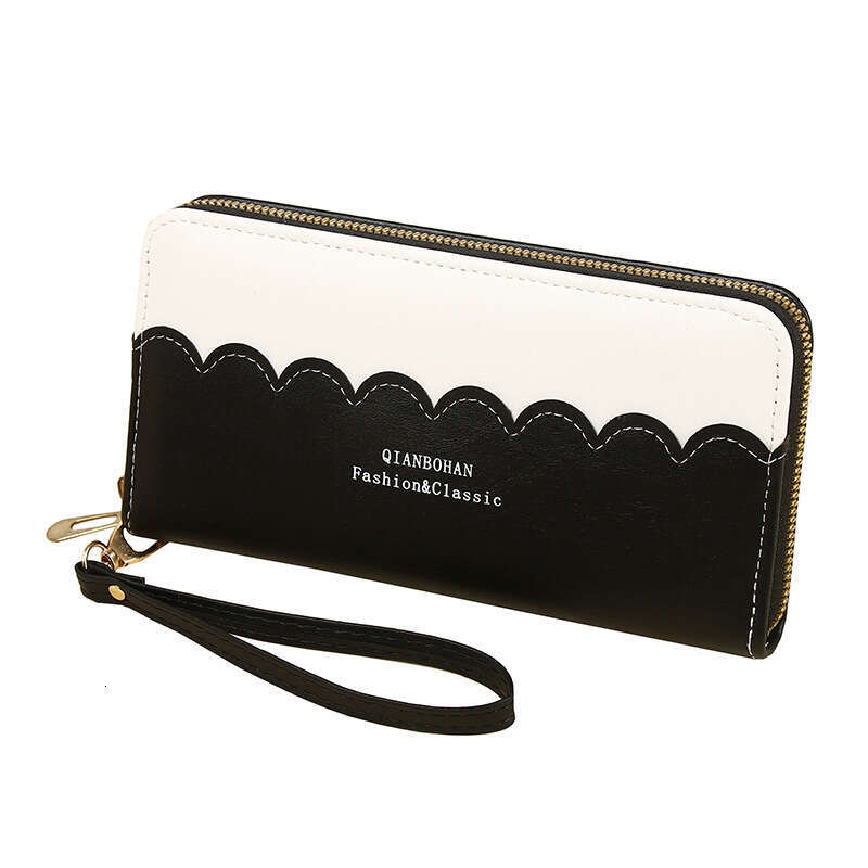 Korean Style Long Women's Wallet Color-Block Female Student Coin Purse Large Capacity Handheld Phone Bag