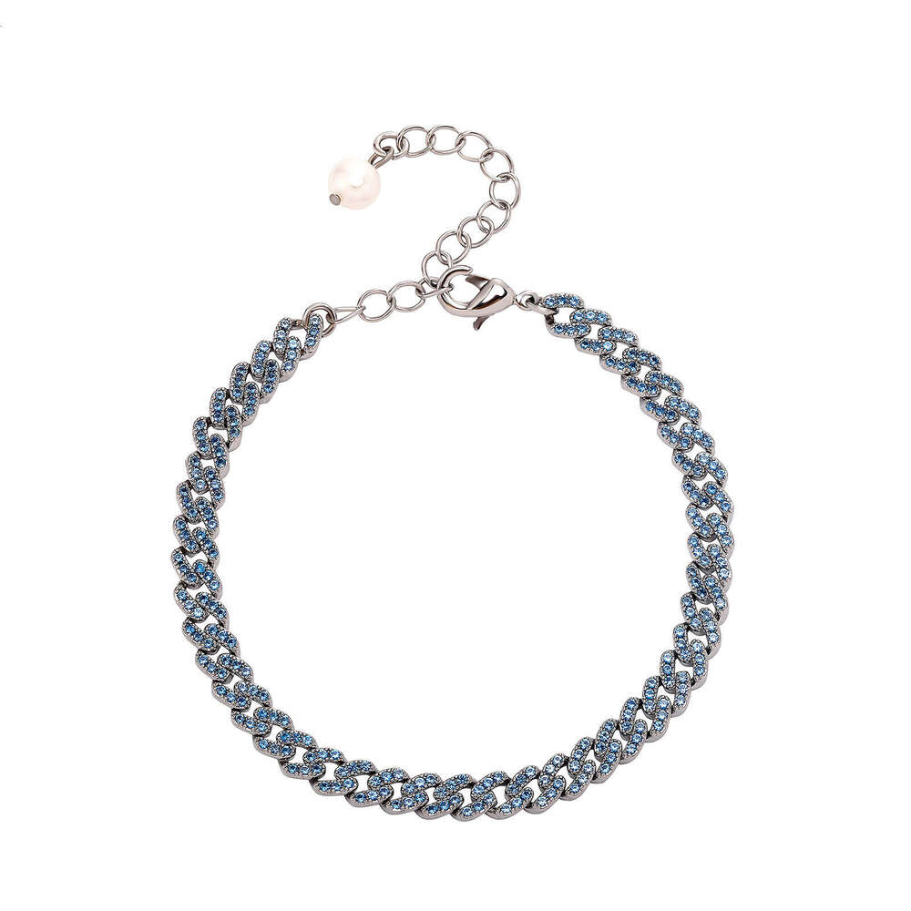 Cuban Bracelet Punk Hip Hop Unisex Color-Retaining Chain Natural Pearl Pendant Gold Australian