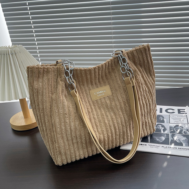 Free Shipping Designer Bag Large Capacity Corduroy Chain Underarm Bag Luxury Bag Tote Bag Women's Bag 2025 New Autumn Trendy Shoulder Commuter Ba