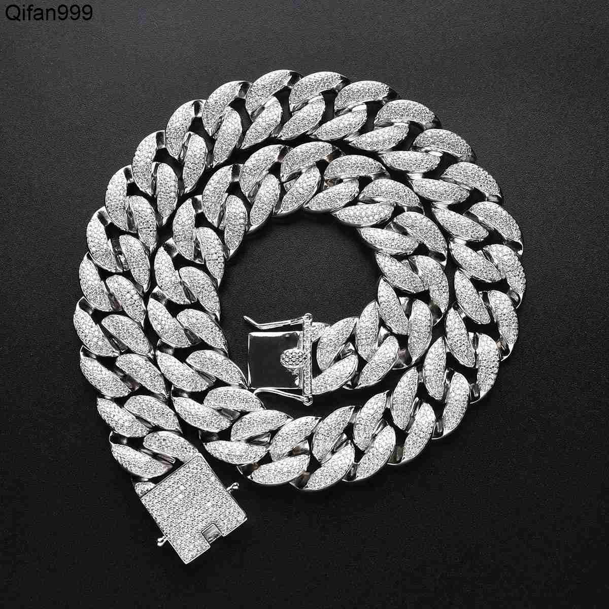 18mm Hot Selling Cuban Chain AAA+CZ Cuban Link Chain Micro Insert Cuban Link Necklace Men Hip Hop Jewelry