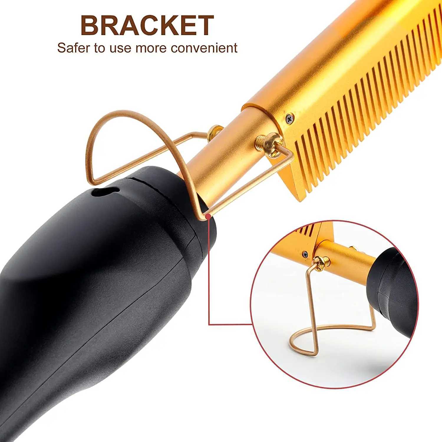 Electric Hot Comb Hair Straightener Flat Iron Heat Pressing Comb Portable Anti-Scald Wigs Beard Hair Straightening Press CombXJ250621
