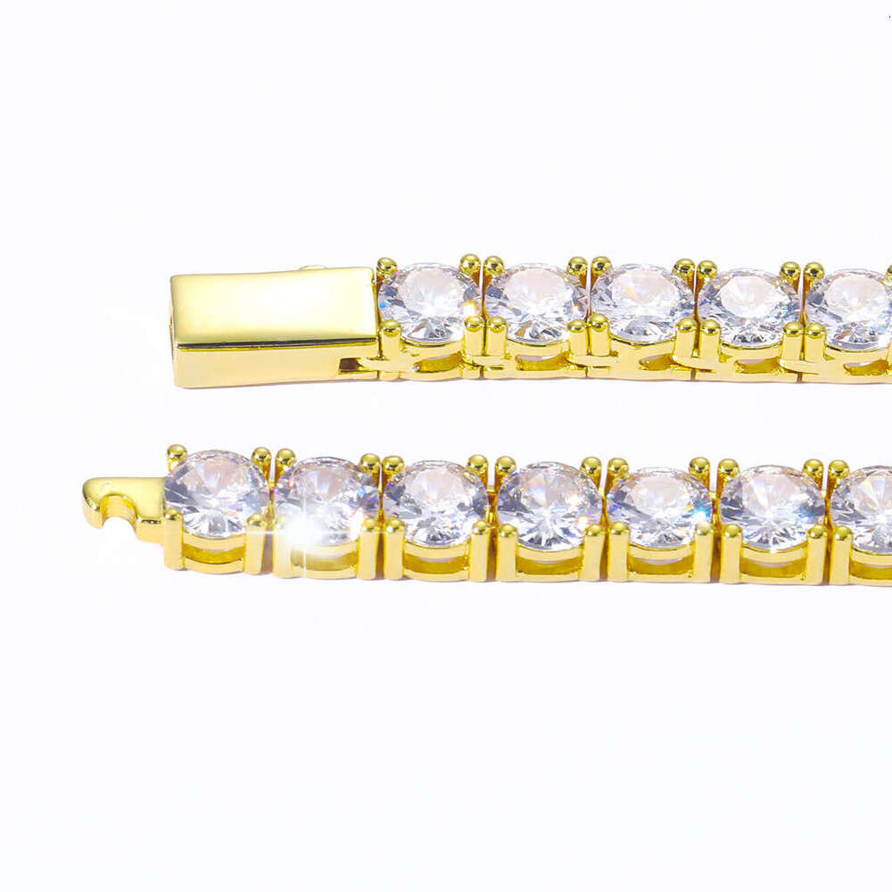 3mm 4mm 5mm Wide Spring Clasp Tennis Chain Micro Pave Single Row Zircon Hip Hop Necklace ff26