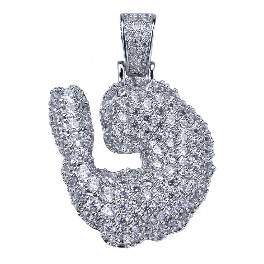 Hot Shrimp Hip-Hop Pendant Necklace Full Dia Copper Inlaid Zircon Jewelry Unisex Trendy Simple Accessories