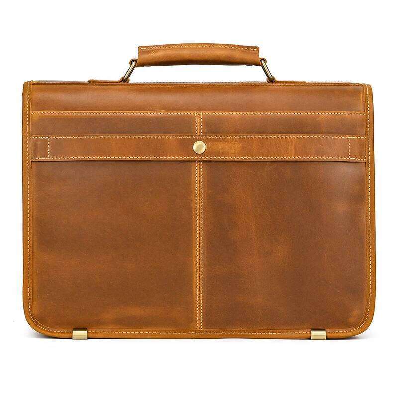 Customize Genuine Laptop Business Travel Briefcase Shoulder Dual Use Men Leather Bags For Office Work Tote Bag
