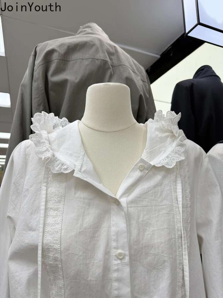 2025 Women Clothing Long Sleeve Hooded Blouses Fashion Korean Shirts Blusas Mujer De Moda Casual Loose Korean White Blouse Tops
