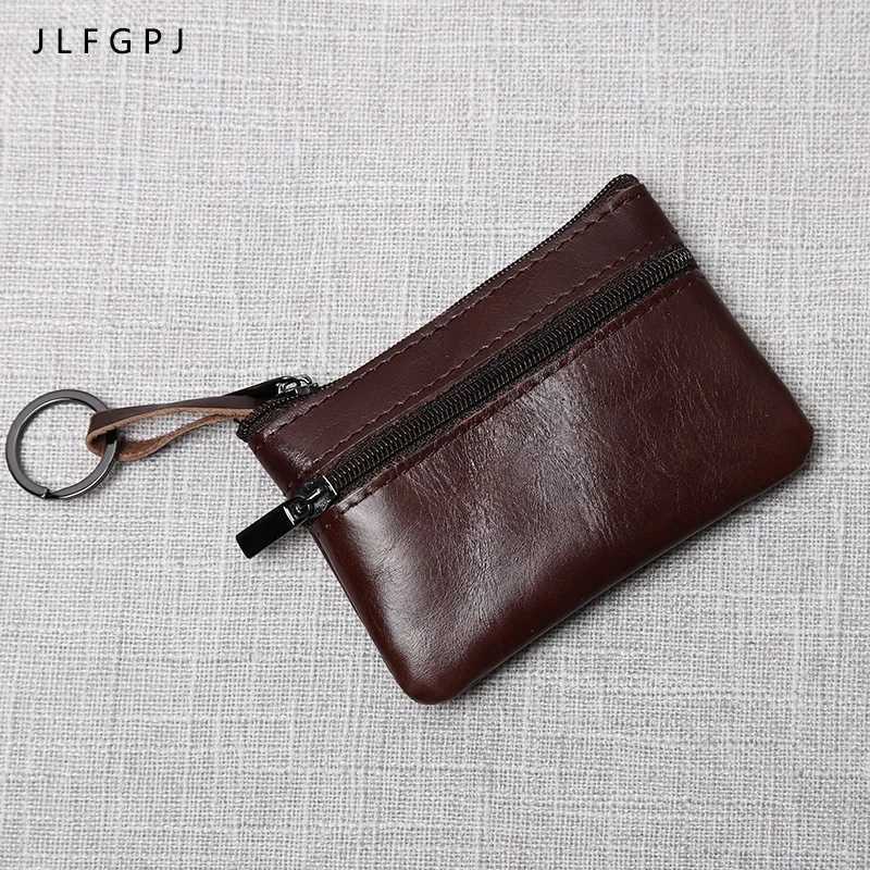 Leather Mini Coin Purse Unisex Simple Portable First Layer Cowhide Handmade Zipper Small Wallet Key Case Z250621