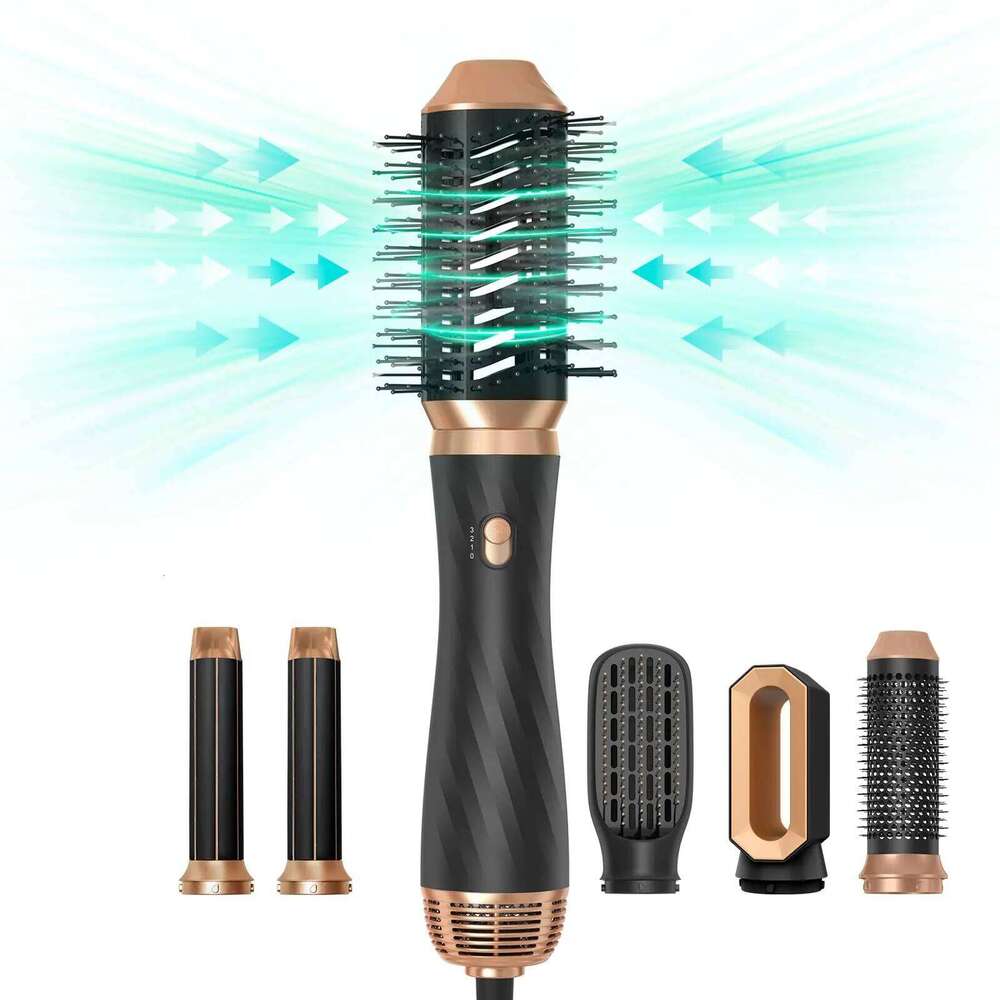 5 In 1 Blow Dryer Hot Brush Curler Air Styler Wrap Curling Iron Travel Hair Styling Tool