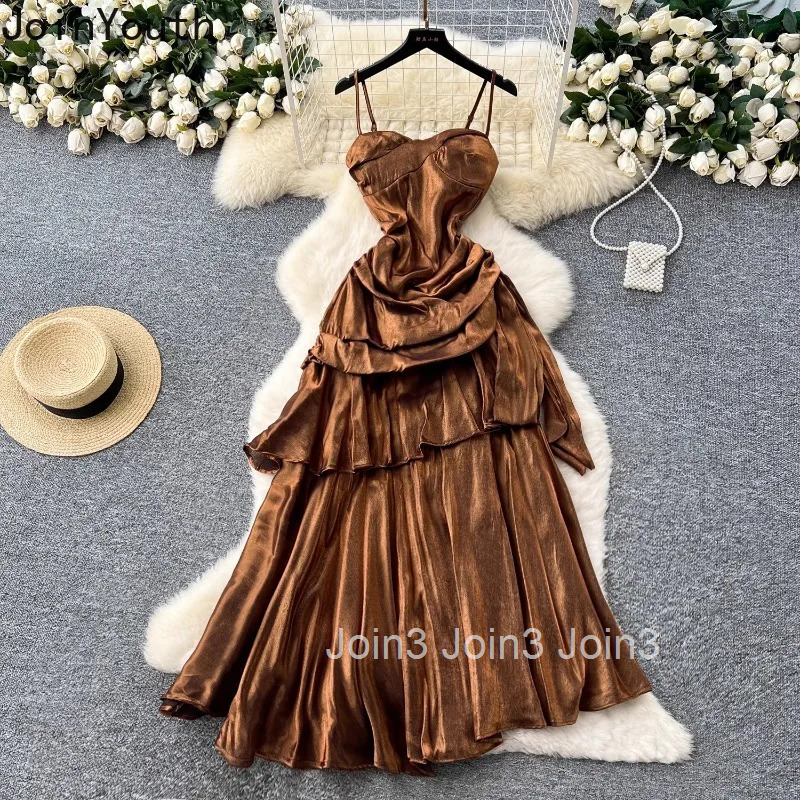 Party Woman Dress Square Collar Strapless Sling Robe Femme Ruffles Folds Backless Bandage Summer Dresses 2025 Vestidos De Mujer