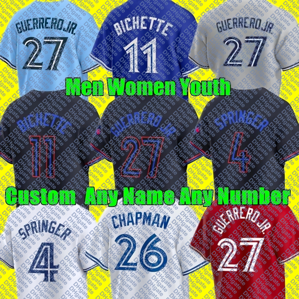 Blue Jays Baseball Jersey Bo Bichette Vladimir Guerrero Jr. Andres Gimenez Nathan Lukes Myles Straw Daulton Varsho Alan Roden Jonatan Clase All Star Men Women Youth