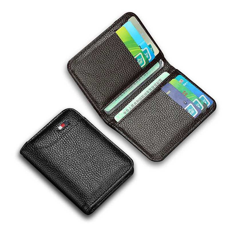 Men Card Holder Leather Thin Mini Mens Wallet Small Pocket Purse Women Bank Holder for Men Card Wallets Z250621