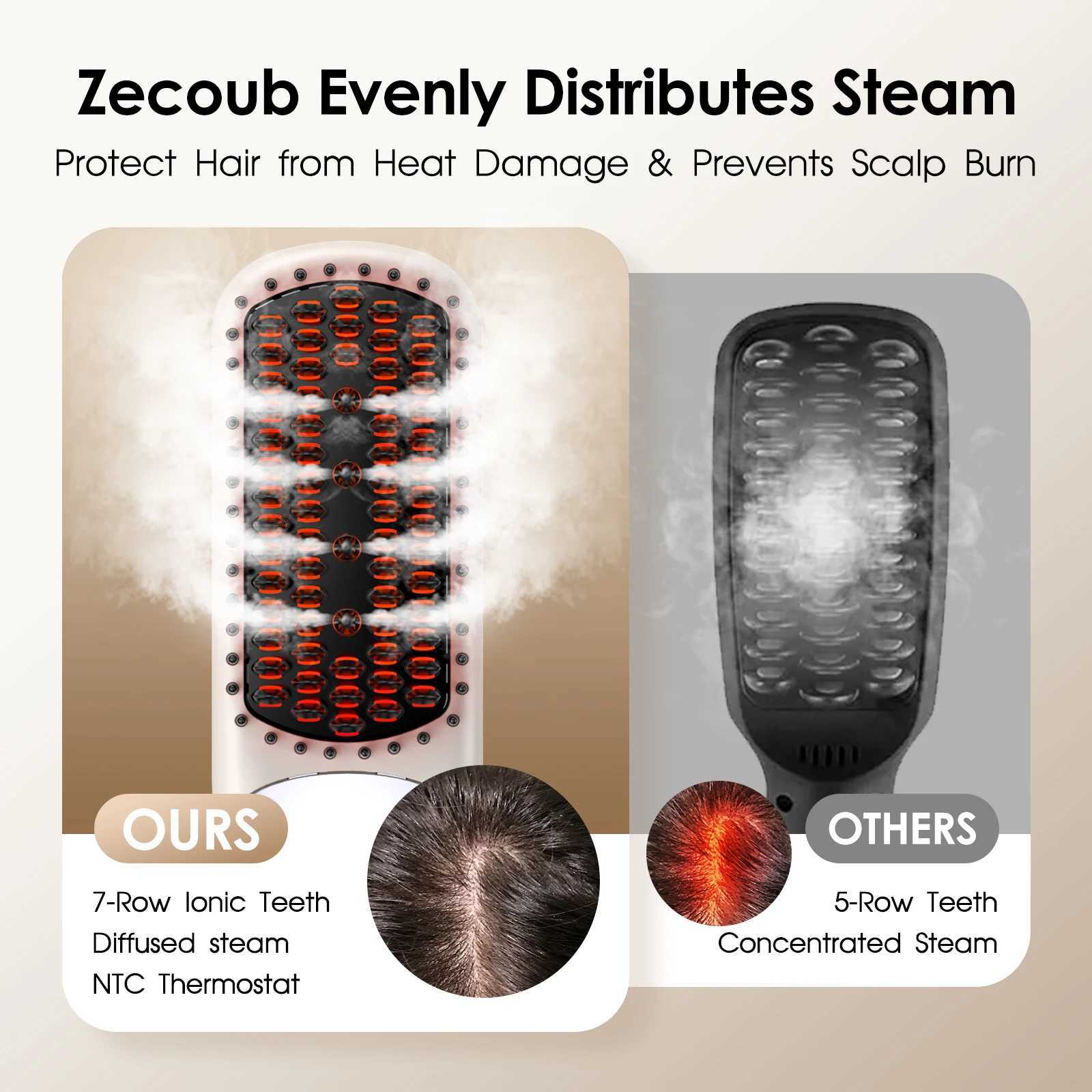 Hair Straightener Brush Steam Straightening Negative Ion Hair Curler Fast Heating Anti-Scald Styling Comb LCD DisplayXJ250621