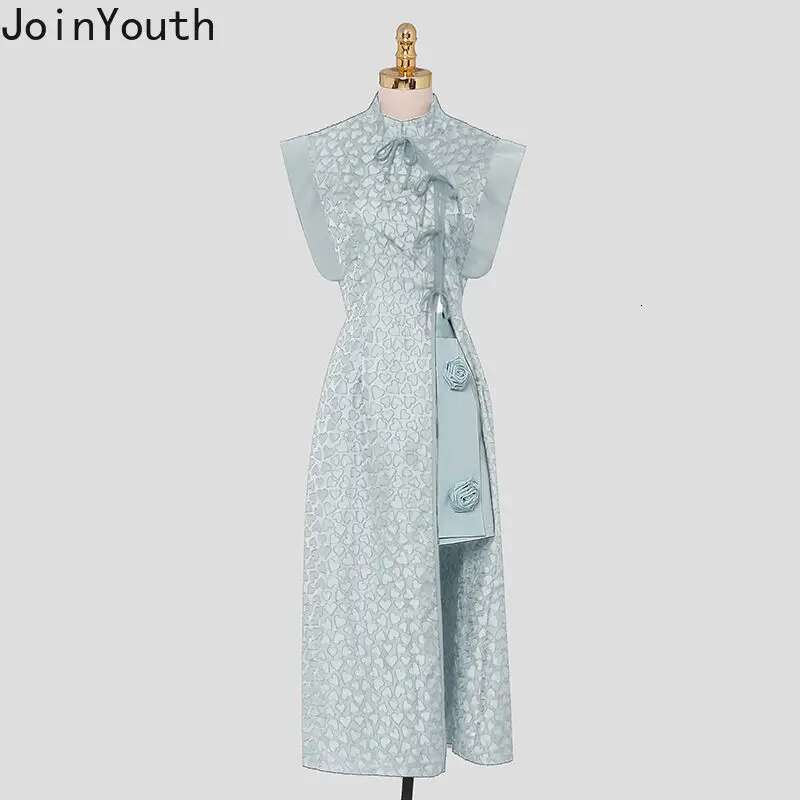 Temperament Women Clothing 2 Piece Sets Stand Neck Vintage Tunic Dress 3D Floral Shorts Outfits Roupas Femme Chic Summer Suit