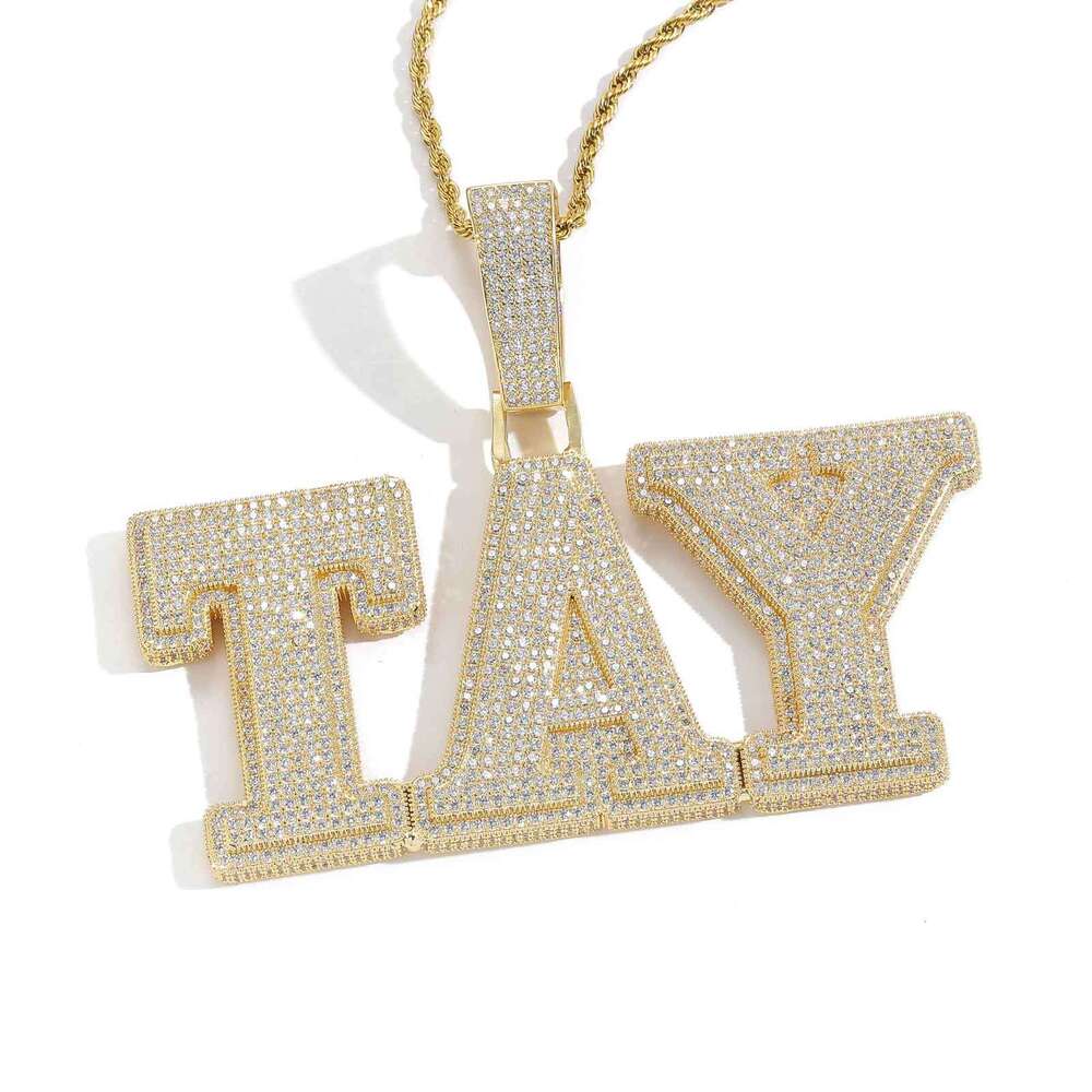 Hip Hop Large Letter Number Splicing Combination DIY Pendant Custom Necklace Exaggerated Unisex Jewelry a5fd