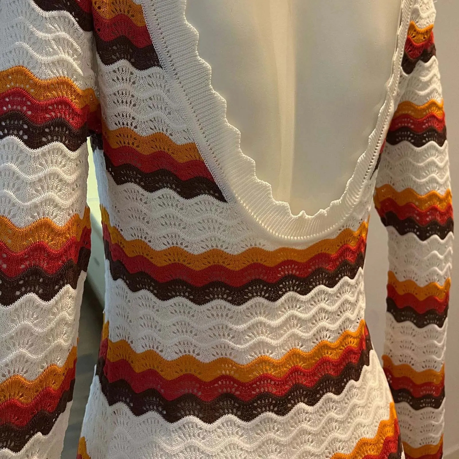 Knitting Hollow Out Dresses Womens Striped Contrast Dresses Beach Vacation Sexy Long Dress Autumn And Winter Sweater Dress 250617