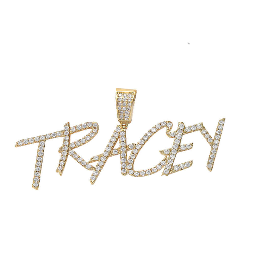 for Men Cursive Letter Pendant 26 English Letters Hip Hop Necklace DIY Splicing Set 1eaa