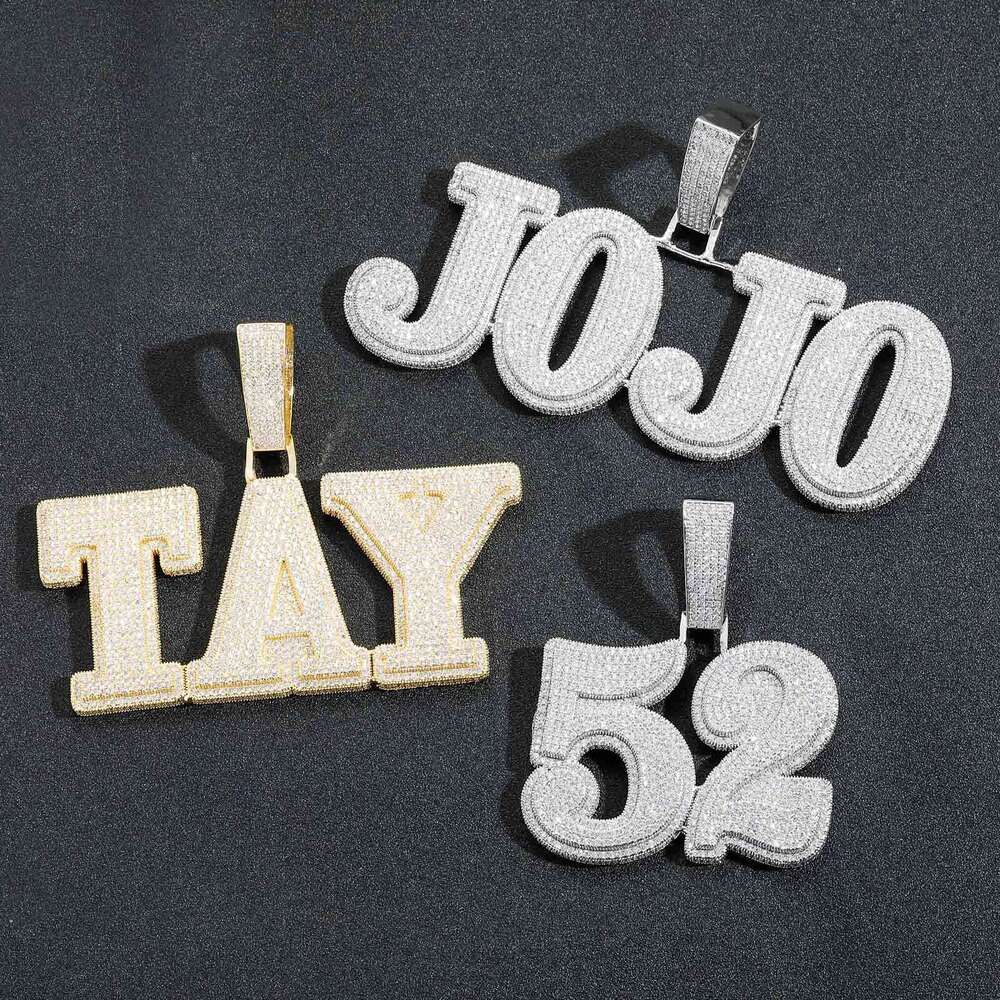 Hip Hop Large Letter Number Splicing Combination DIY Pendant Custom Necklace Exaggerated Unisex Jewelry a5fd