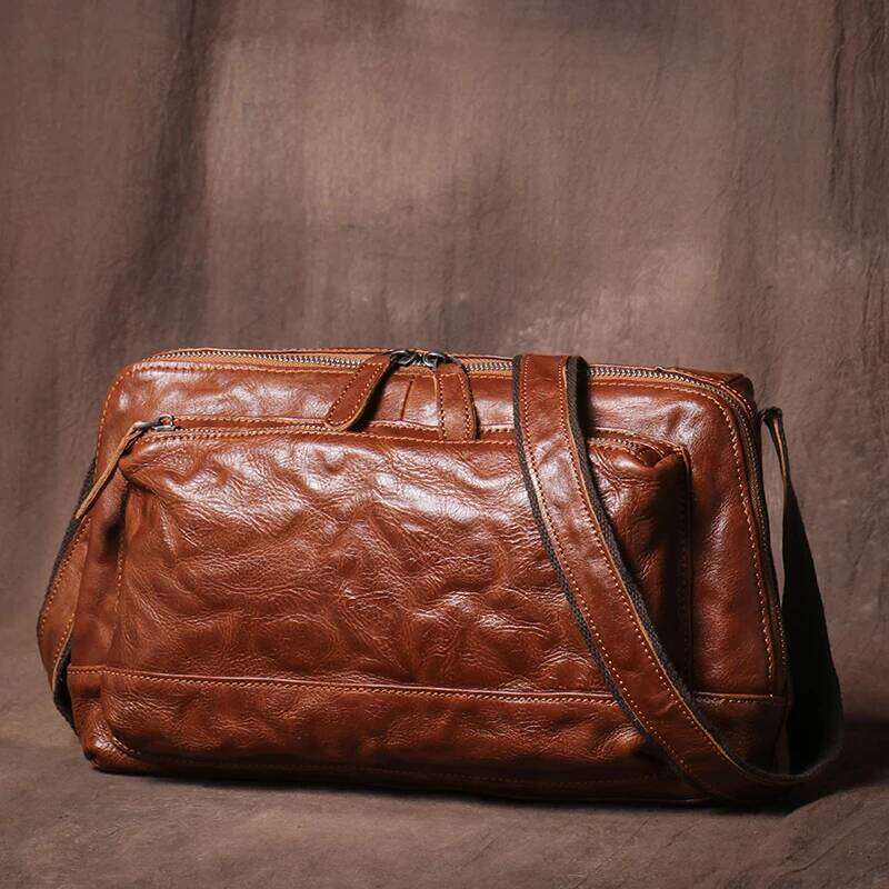 Designer Luxury GURO Vintage Trend Shoulder Men Genuine Leather Crossbody Design Sling Top Cowhide Messenger Bag For 11 Inch Ipad